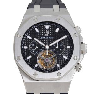 オーデマ・ピゲ AUDEMARS PIGUET ロイヤルオーク トゥールビヨン クロノグラフ 25977ST.OO.D002CR.01 ブラック文字盤 中古 腕時計 メンズ