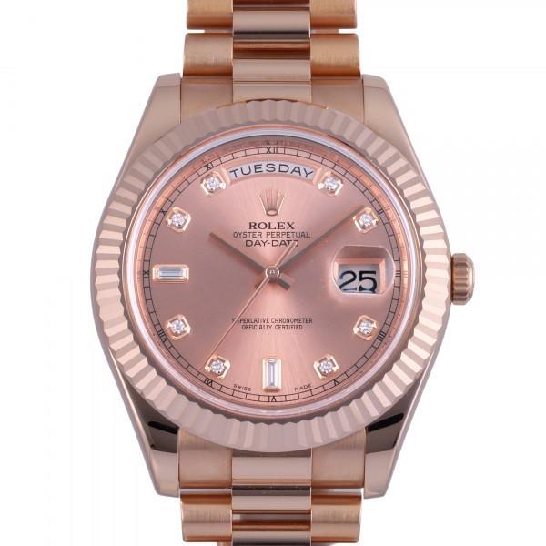 ロレックス デイデイト II 218235A ピンク文字盤 中古 メンズ ROLEX 腕時計