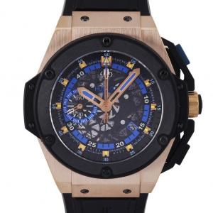 ウブロ HUBLOT キングパワー UEFAユーロ2012 ウクライナ 世界限定250本 716.OM.1129.RX.EUR12 ブラック/ブルー文字盤 中古 腕時計 メンズ