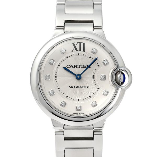 カルティエ バロンブルー WE902075 シルバー文字盤 中古 腕時計 レディース Cartier