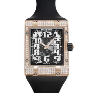 リシャール・ミル RICHARD MILLE エクストラフラット スケルトン RM016 シルバー/ブラック文字盤 中古 腕時計 メンズ