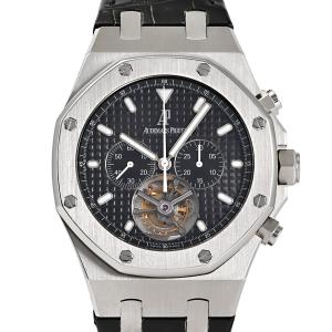 オーデマ・ピゲ AUDEMARS PIGUET ロイヤルオーク トゥールビヨン クロノグラフ 25977ST.OO.D002CR.01 ブラック文字盤 中古 腕時計 メンズ