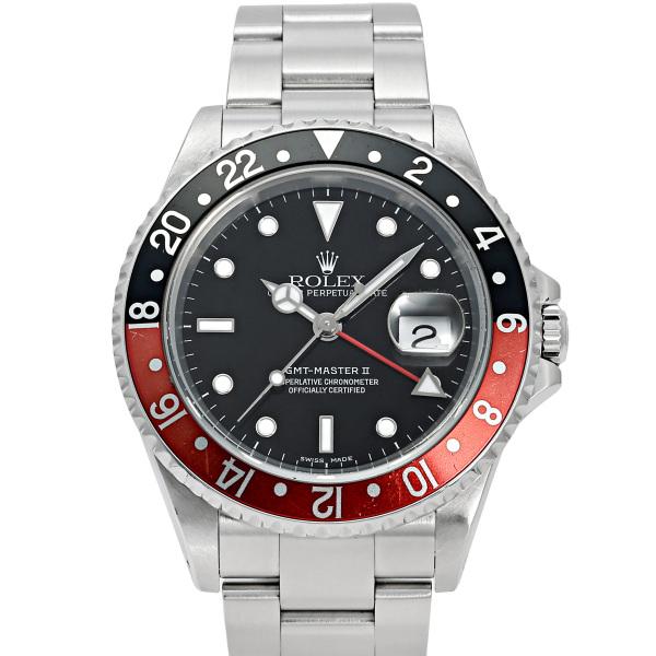 ロレックス ROLEX GMTマスターII 16710 ブラック/ドット文字盤 中古 腕時計 メンズ