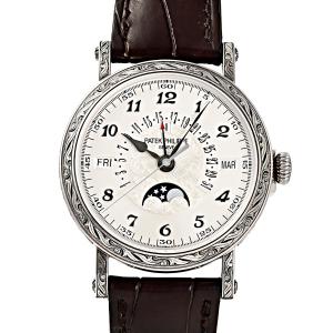 パテック・フィリップ PATEK PHILIPPE グランドコンプリケーション レトログラード日付表示 永久カレンダー 5160/500G-001 シルバー文字盤 中古 腕時計 メンズ