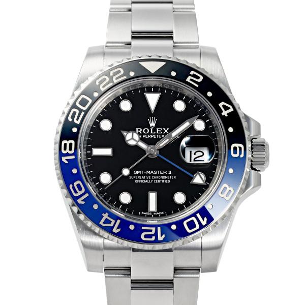 ロレックス ROLEX GMTマスターII 116710BLNR ブラック/ドット文字盤 中古 腕時...