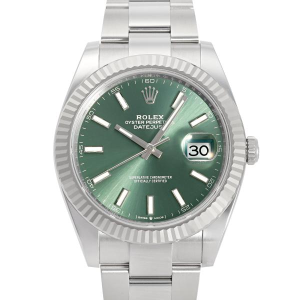 ロレックス ROLEX デイトジャスト 41 126334 ミントグリーン/バー文字盤 新品 腕時計...