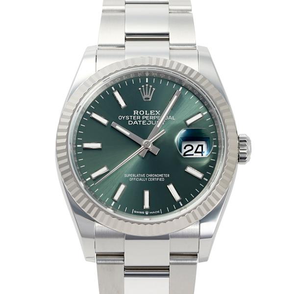 ロレックス ROLEX デイトジャスト 36 126234 ミントグリーン/バー文字盤 新品 腕時計...