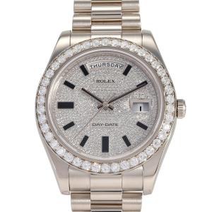ロレックス ROLEX デイデイトII 218349ZE ダイヤ/シルバー文字盤 中古 腕時計 メンズ