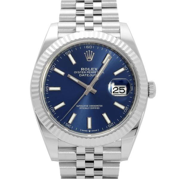 ロレックス ROLEX デイトジャスト 41 126334 ブライトブルー/バー文字盤 新品 腕時計...