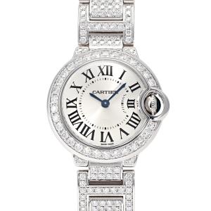 カルティエ Cartier バロンブルー 28MM WE9003ZA シルバー/ローマ文字盤 中古 腕時計 レディース