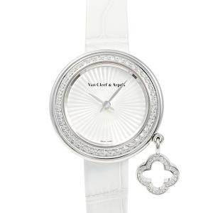 ヴァンクリーフ＆アーペル Van Cleef ＆ Arpels チャーム クローバー ウォッチ 27 mm 日本限定 VCARO8ZS00 ホワイト文字盤 中古 腕時計 レディース