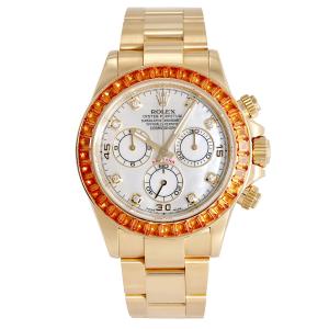 ロレックス ROLEX コスモグラフ デイトナ オレンジサファイア 116578SACO ホワイト/8PD文字盤 中古 腕時計 メンズ
