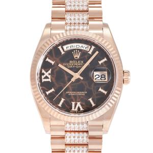 ロレックス ROLEX デイデイト 36 128235 ダークブラウン/ローマ(VI・IXダイヤ)文字盤 新品 腕時計 メンズ