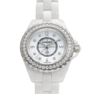 シャネル J12 8Pダイヤ 29mm 腕時計 H2572 ホワイトセラミック