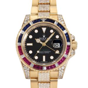 ロレックス ROLEX GMTマスターII 116758SARU ブラック文字盤 中古 腕時計 メンズ