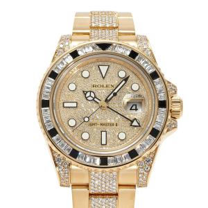 ロレックス ROLEX GMTマスターII 116758SANR ダイヤ/シャンパン文字盤 中古 腕時計 メンズ