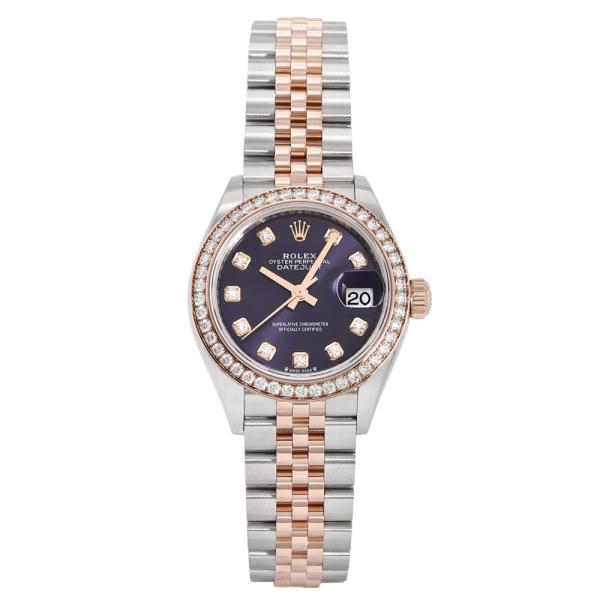 ロレックス ROLEX デイトジャスト 28 279381RBR オーベルジーヌ/10PD文字盤 中...