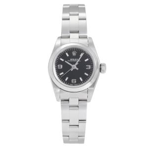 ロレックス ROLEX オイスターパーペチュアル 67180 ブラック/369アラビア文字盤 中古 腕時計 レディース