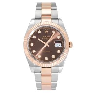 ロレックス ROLEX デイトジャスト 41 126331G チョコレート/10PD文字盤 中古 腕時計 メンズ