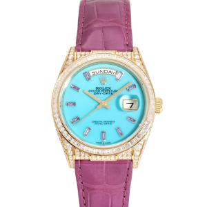 ロレックス ROLEX デイデイト 10Pサファイア 128458TBR ブルー/10PS文字盤 中古 腕時計 メンズ