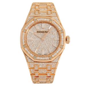 オーデマ・ピゲ AUDEMARS PIGUET ロイヤルオーク オートマティック 15552OR.ZZ.1358OR.01 ピンクゴールド文字盤 未使用 腕時計 メンズ