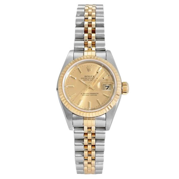 ロレックス ROLEX デイトジャスト 26 79173 シャンパン/バー文字盤 中古 腕時計 レデ...