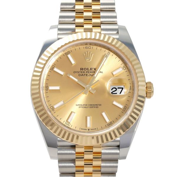ロレックス ROLEX デイトジャスト 41 126333 シャンパン/バー文字盤 新品 腕時計 メ...