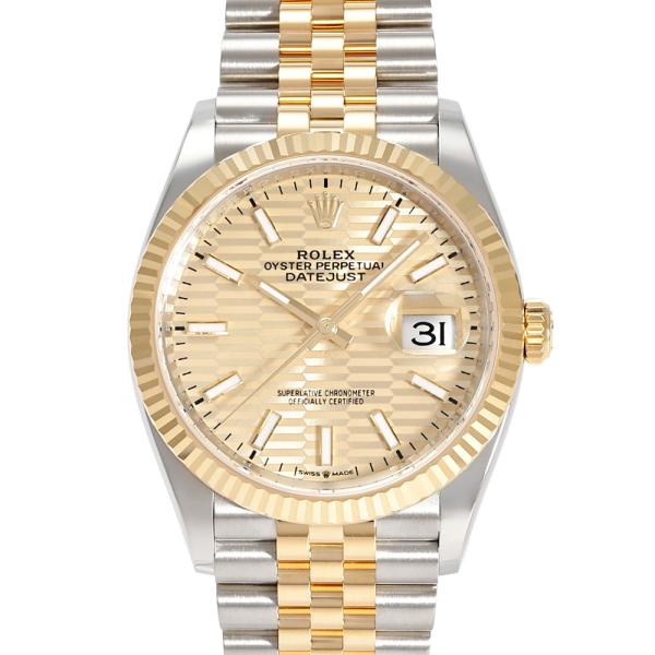 ロレックス ROLEX デイトジャスト 36 126233 ゴールデン/バー文字盤 新品 腕時計 メ...