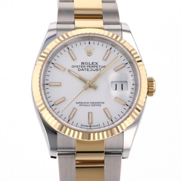 ロレックス ROLEX デイトジャスト 36 126233 ホワイト/バー文字盤 新品 腕時計 メン...