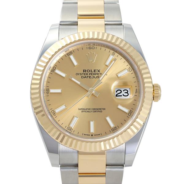 ロレックス ROLEX デイトジャスト 41 126333 シャンパン/バー文字盤 中古 腕時計 メ...