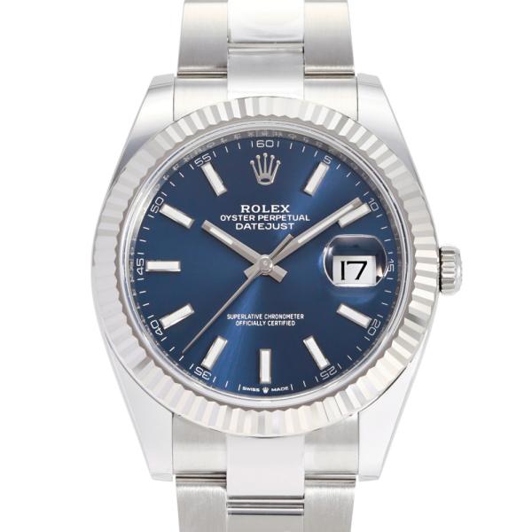 ロレックス ROLEX デイトジャスト 41 126334 ブライトブルー/バー文字盤 新品 腕時計...