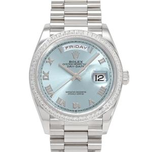 ロレックス ROLEX デイデイト 36 128396TBR アイスブルー/ローマ文字盤 中古 腕時計 男女兼用