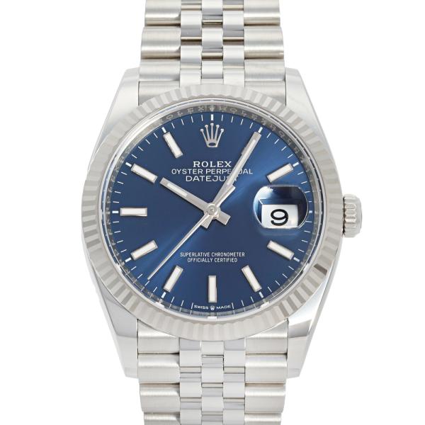 ロレックス ROLEX デイトジャスト 36 126234 ブライトブルー/バー文字盤 中古 腕時計...