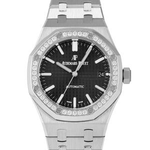 オーデマ・ピゲ AUDEMARS PIGUET ロイヤルオーク ベゼルダイヤ 15451ST.ZZ.1256ST.01 ブラック文字盤 中古 腕時計 男女兼用