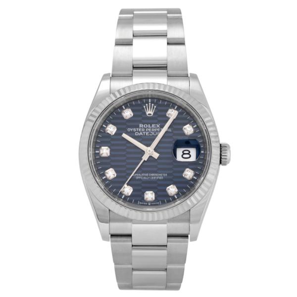ロレックス ROLEX デイトジャスト 36 フルーテッドモチーフ 126234G ブライトブルー/...