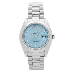ロレックス ROLEX デイデイトII 218206A アイスブルー/8PD/2PB文字盤 中古 腕時計 メンズ