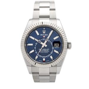 ロレックス ROLEX スカイドゥエラー 326934 ブライトブルー/バー文字盤 中古 腕時計 メンズ
