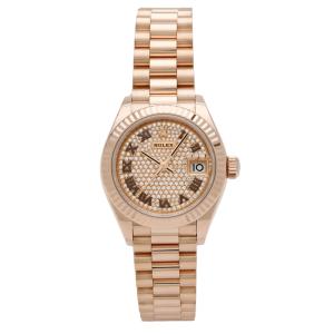 ロレックス ROLEX デイトジャスト 28 279175 ダイヤ/シルバー/ローマ文字盤 中古 腕時計 レディース