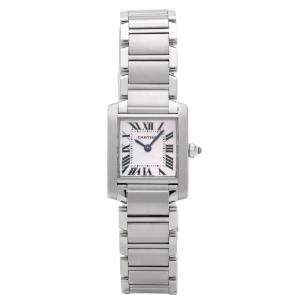 カルティエ Cartier タンク フランセーズ SM W51028Q3 ピンク文字盤 中古 腕時計 レディース