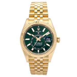 ロレックス ROLEX スカイドゥエラー 336938 ブライトグリーン/バー文字盤 中古 腕時計 メンズ