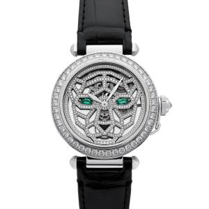 カルティエ Cartier パシャ ドゥ スケルトン ウォッチ パンテール デコール HPI01358 シルバー文字盤 中古 腕時計 メンズ