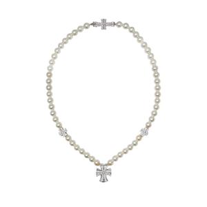 ユキザキ ダブルトップ SHIZUKU K18ホワイトゴールド ダイヤモンド パール W50349.2.9 ネックレス