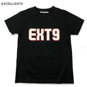 【最安値！！アウトレット品】EXECELLENT 9（エクセレントナイン）EXT9  ロゴ  クルーネック Tシャツ ブラック 半袖｜gcj-shop