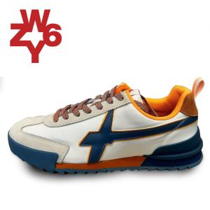 【最安値！！アウトレット品】W6YZ（ウィズ）スニーカー  01-1N06 ホワイト ブルー  ローカットスニーカー メンズ｜gcj-shop