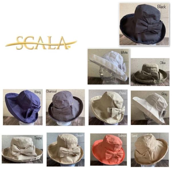 特別価格 帽子 SCALA GIANA BOW LC399R スカラハット ジアナ リボン つば広 ...