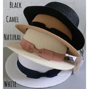 帽子 カンカン帽 折りたたみ可能 ペーパー ストローハット