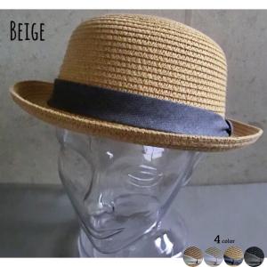 帽子 折りたためる ボーラーハット ストローハット リネン帯