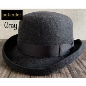 帽子 polcadot ポルカドット ウール ボーラーハット ダービー
