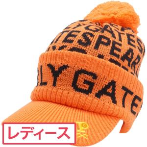 パーリーゲイツ PEARLY GATES ロゴ総柄 つば付きニットワッチ