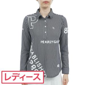 パーリーゲイツ PEARLY GATES 6口鹿の子 ストライプ柄 長袖ポロシャツ